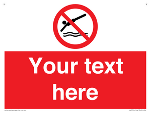 Custom prohibition no diving